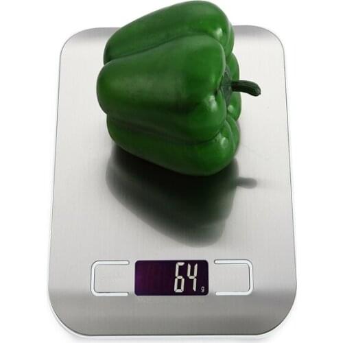 10kg 1g Slim Stainless Steel Kitchen Scale LED Platform Electronic Kitchen Scales Digital Cooking Weight Balance Tools With Box