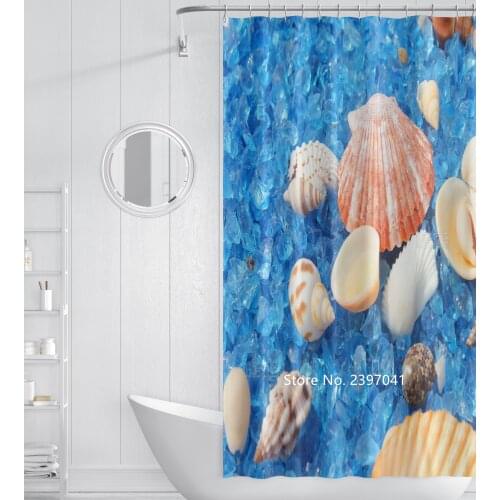 New Beach Starfish Shell Sunset Sexy Bikini Curtain Waterproof Mildew Proof Toilet Shower Curtain Adult Bathtub Decoration