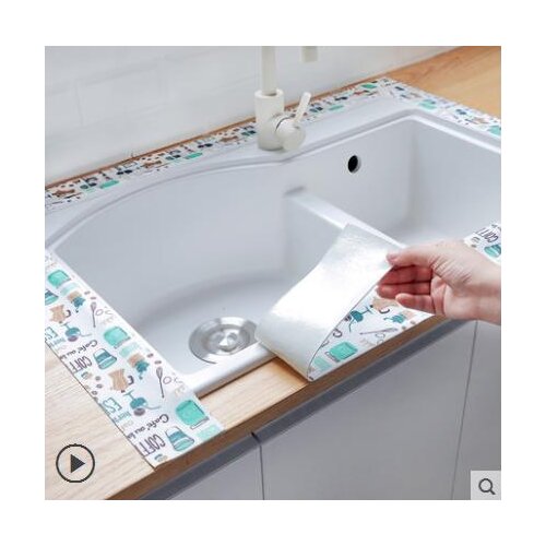 Sink waterproof stickers bathroom kitchen sink self-adhesive moisture stickers bathroom sink absorbent pad waterproof wallpaper