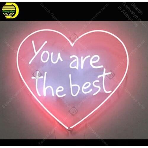 You Are The Best Heart Neon Sign charming Handmade neon light Decorate Home Bedroom Iconic Art Neon Lamps adorn lamp Artwork