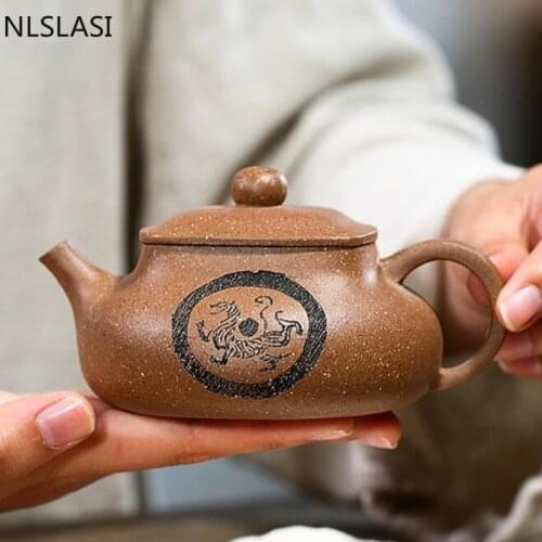 High-end Yixing Tea Pot Handmade Purple Clay Teapot Boutique Raw Ore Section Mud Kettle Chinese Tea Ceremony Customized 220ml