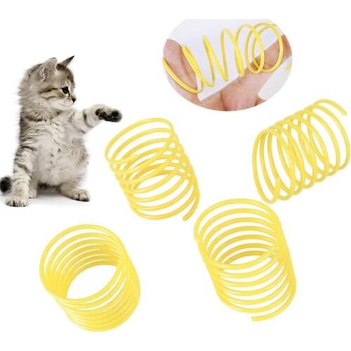 4PCS Funny Pet Toys Cat Spring Coil Spiral Toy Plastic Cat Interactive Toy Pet Play Toys Kitten Pet Supplies