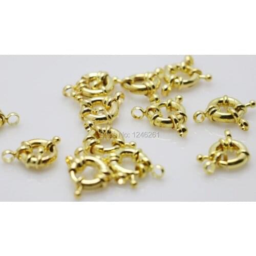 10PCS Round Steering Wheel Clasp Button Accessory Fittings Metal Gold-Color For Necklace Bracelet Machining Parts Snap Jewelry