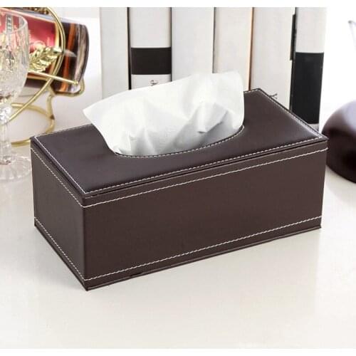 Tissue Box,Towel Holder,Desktop Napkin Storage ,Kitchen Tissue Tray ,Rectangular Leather Tissue Box,Tabletop Decor,Car Office Us