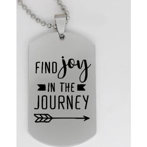 Ufine jewelry FIND joy IN THE JOURNEY pendant army card Traveler GIFT stainless steel necklace drop shipping N4120