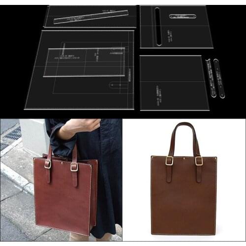 Handmamde Woman Shoulder Bags Acrylic Template Leather Pattern DIY Hobby Leathercraft Sewing Pattern Stencils 27.5*33.5*11