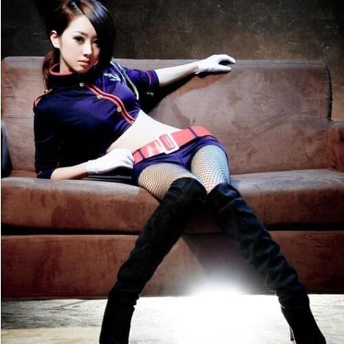 Ladies' Sexy Police Officer Costume Uniform Halloween Adult Sex Cop Cosplay Slim Dress For Women