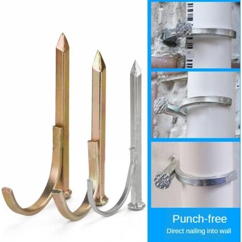 10Pcs PPR Stainless Steel Water Pipe Hanging Load Fixed Type Hook Wall Install Fasteners Structure Nail Water Pipe Fitting