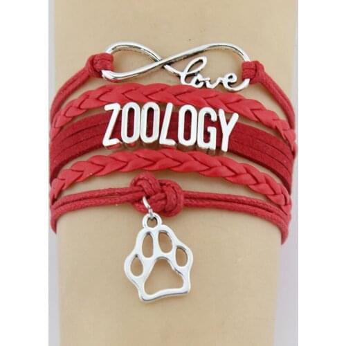 10PC/lot Infinity Love Zoology Paw Charm Wrap Bracelets Paw Print Charms Animal Bracelet Gifts For Women & Men Bracelets Jewelry