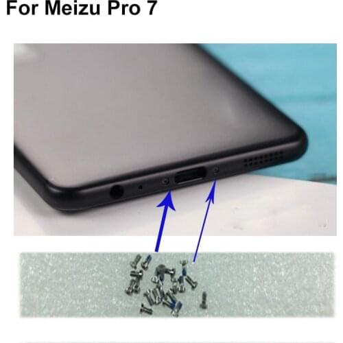 2PCS silver For Mei zu Pro7 Pro 7 Buttom Dock Screws Housing Screw nail tack ForMeizu Pro7 Pro 7 Mobile Phones