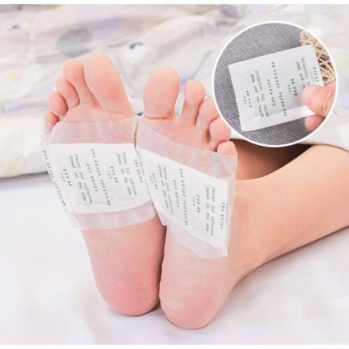 20pcs(10pcs Patches(5 bags)+10pcs Adhesives) Detox Foot Patches Pads Body Toxins Feet Slimming Foot Sticker Cleansing Adhesive
