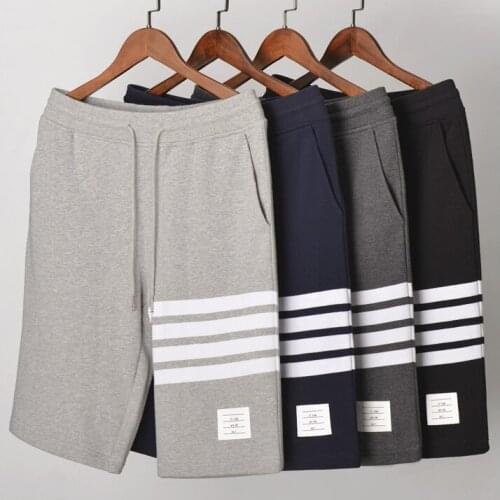 2021 Fashion TB THOM Brand Casual Shorts Men Summer Pure Cotton Casual Sports Trousers Tracksuit Bottoms Mens Jogger Track Pants