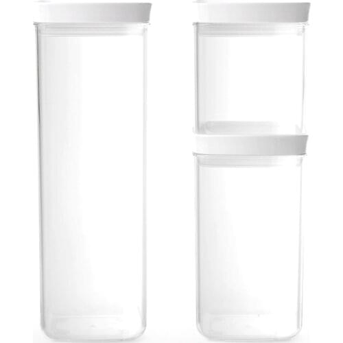 3PCS Sealed Food Container Storage Food Tissue Plastic Jar with Lid, Used for Kitchen Food Sugar, Grains, Flour