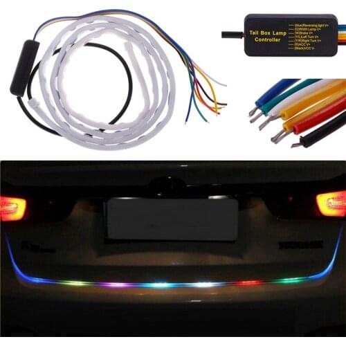 47.6inch RGB colorful flowing LED Trunk strip for car trunk dynamic blinkers led turn light Tail lights LED DRL Light