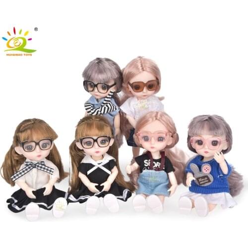 6inch Princess Girl Doll bjd Boneca Dolls normal/joint body Ball Jointed Reborn Glasses Dolls Toys Clothes Shoes Gift For Girls