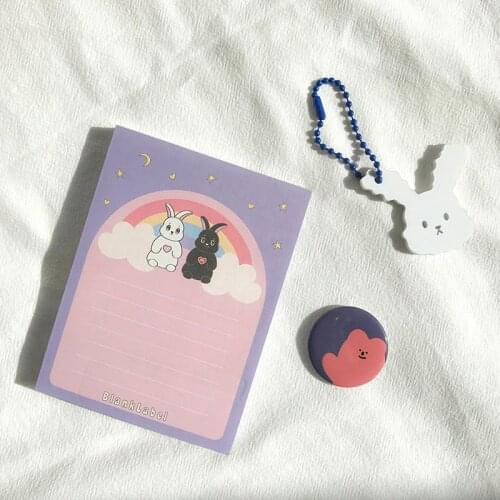 70page Kawaii Rainbow Rabbit Memo Pad Notepad Notebook Scrapbook Material Stationery Supplies Office Accessories