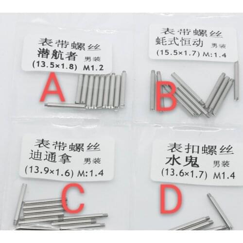 8 pieces/set screwtube for Rolex RLX oyster Perpetual Sub mariner watch steel band connect buckle screw rod 116610 parts tools