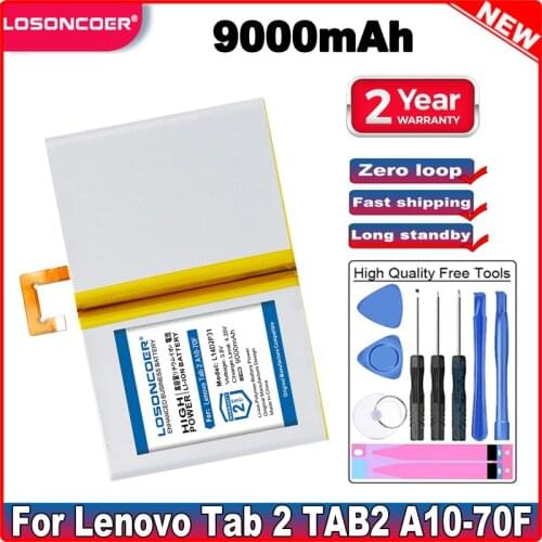 LOSONCOER L14D2P31 9000mAh Battery For Lenovo Tab 2 TAB2 A10-70F A10-70L A10-70LC A10-70 A7600-F TB2 X30L TB2-X30F TB2-X30M
