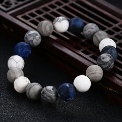 Universe Space Planets Solar System Natural Stone Frosted Beads Bracelet Bangle for Men Women Yoga Chakra Bracelet Jewelry Gifts