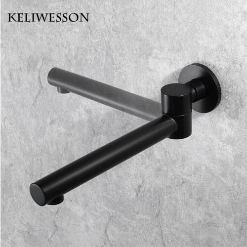 Black Shower Spout Water Bath Tub Bibcocks 180 Degree Rotation Bathroom Basin Faucet Showers Taps Brass Square