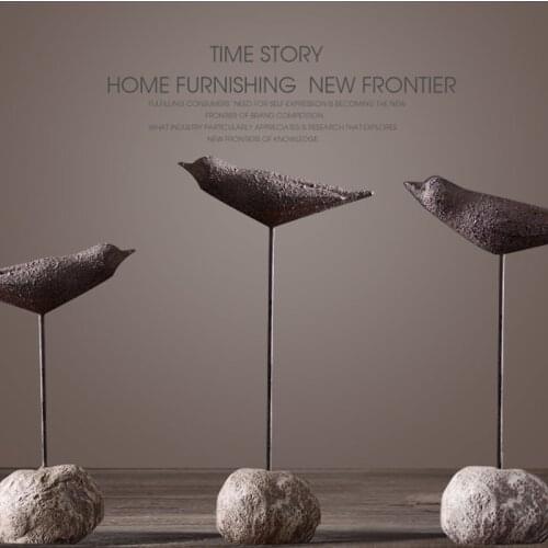 American village style home furnishing decoration retro birds Abstract bird sculpture nordic home ornament craft bird model