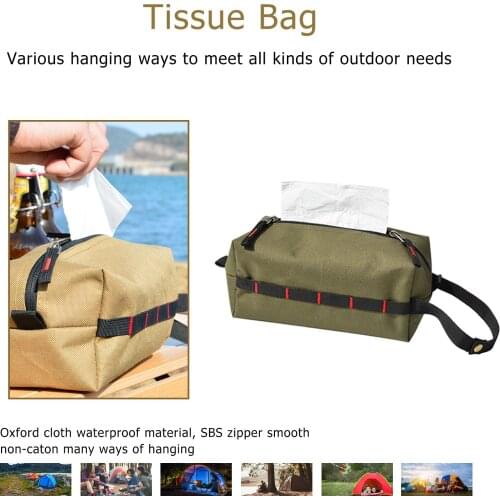 Tissue Box Holder Waterproof Oxford Cloth Napkin Paper Case Facial Tissue Dispenser Box Storage Holder Outdoor Camping Hiking