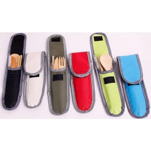 DHL 100set Bamboo Tableware Sets Creative Bamboo Tableware Suits Fashion Eco Friendly Student Travel Utensil Sets