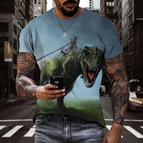 3d Tshirt Dinosaur T shirt Men Animal Shirt Print War Tshirt Printed Hip Hop Tshirts Casual Mens Clothing Hip hop Printed Slim