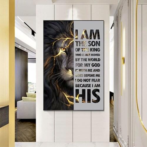 Thunder Lion Poster And Prints Abstract Motivational Text Canvas Painting HD Print Wall Art Picture Living Room Home Decoration
