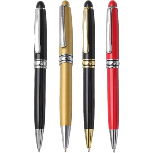 Classic Design Rotating Metal Pen Modern Creative Ink Ballpoint Pen Gold Silver Clip Office School Writing Stationery Supplies