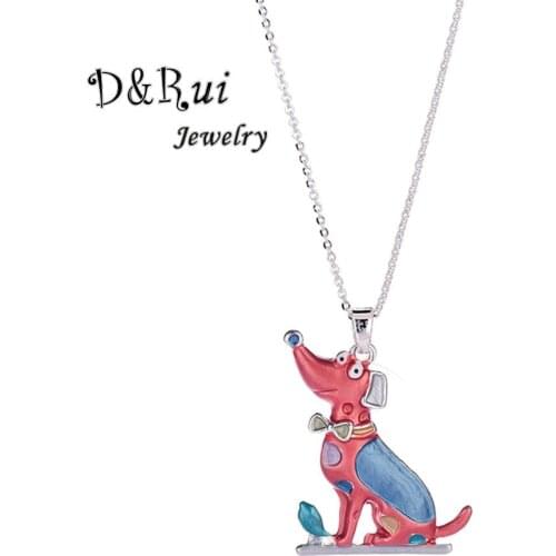Classic Animal Dog Pendants & Necklaces for Kids Women Fashion Metal Cartoon Pet Choker Chains Necklace Female Christmas Gift
