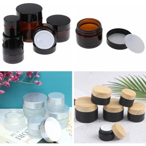 Skin Care Eye Cream Glass Jar Bottles Aromatherapy Cream Ointment Cosmetic Refillable Bottle Cosmetic Container With Lid 10-250g