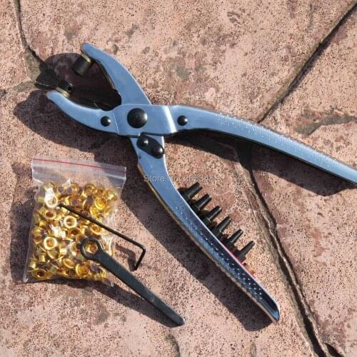 Multi-Function Eyelet Setting& Hole Maker Fastener Paper Eyelet Setter Snap Hand Tool With 100pcs Buttons