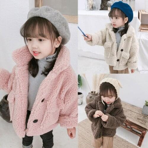 Fashion Baby Girl Boy Winter Jacket Thick Lamb Wool Infant Toddler Child Warm Sheep Like Coat Baby Outwear Cotton 1-8 Years