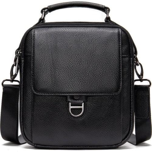 Genuine Leather Handbag Men Messenger Bags Fashion High Quality Crossbody Bags For Man Real Cow Leather Flag Male Shoulder Bag