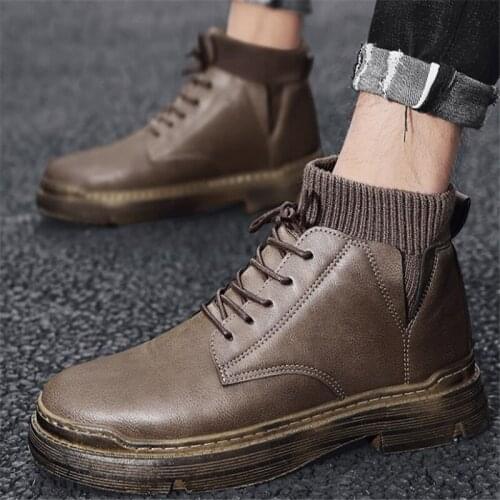 Mens Boots Fashion Winter snow boots Wholesale Martin Boots personality Outdoor boots Leather Outdoor Hiking Shoes