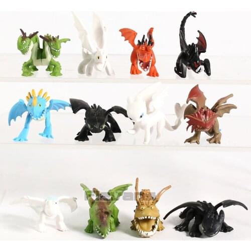 How To Train Your Dragon The Hidden World Toothless Night Fury Mini PVC Figures Dragon Toys Set