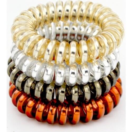 Lots 4 Pcs 4 Color 4.5CM Rope Telephone Wire Hair Accessories Women Rubber Bands Girl Gum