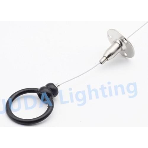 Retractable wire rope set steel cable cord set with mini ceiling rose canopy for led tube pendant light chandeliers fittings