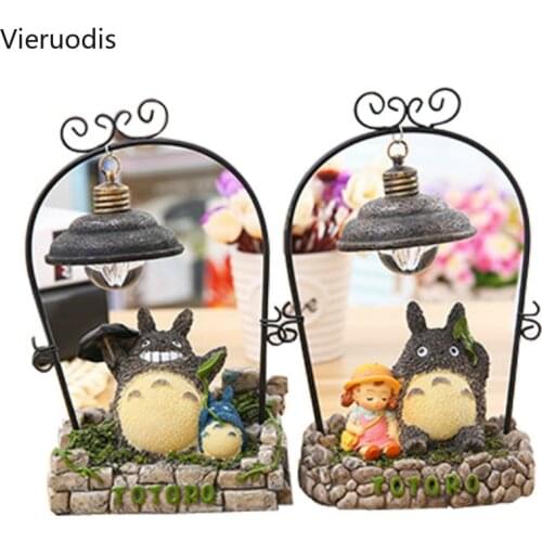 Hayao Miyazaki Doll Night Light Creative Cartoon Table Lamp Chinchilla Resin Decoration Child Student Gift Holiday Mini Figures