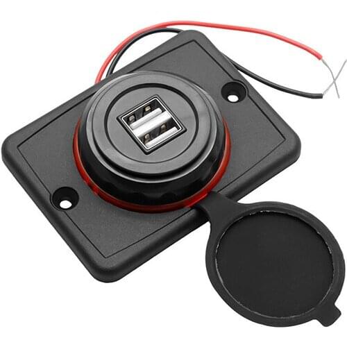 Newest Dual USB Car Charger 12V 3.1A 2 Port Adapter Power Socket Charging Panel Mount Car Replacement Charging Adaptor Outlet