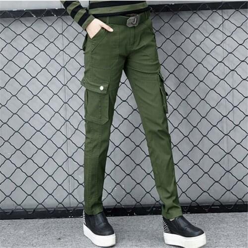 New Spring Army Camouflage Pants Women Slim Combat Military Trousers Outdoor Plus Size Multi-pocket Fashion Cargo Pants Female