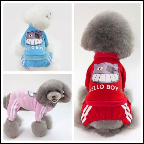 Pet Four Legged Clothing Dog Cat Pattern Jumpsuits Dog Costumes for Small Dogs Chihuahua Sportswear Christmas Clothes for Dogs