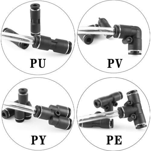 Mini PU PV PE PY 3 4 6mm Pneumatic Quick Coupling Trachea Hose Air Compressor Fitting Quick Coupling