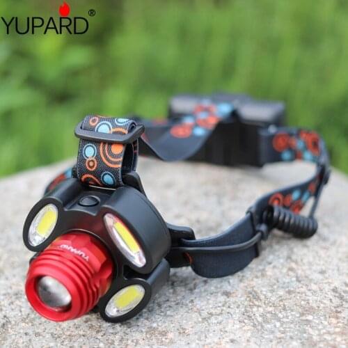 Outdoor camping Portable Headlamp USB charging Fishing T6+4*COB LED headlights flashlight working lamp