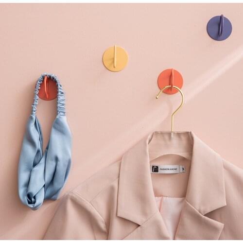Simple Nordic Art Wall Hooks Bedroom Iron Self Adhesive Coat Hanger Scarf Rack Bedroom Wall Door Wardrobe Hook
