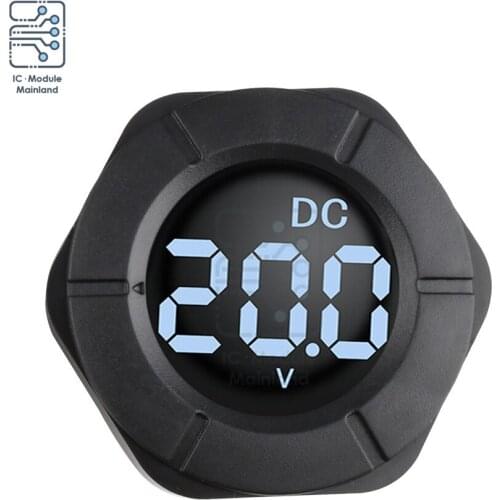 PZEM-019V PZEM-024V DC/ AC Digital Voltmeter Round LCD Display DC0-300V/ AC30-500V Voltage Monitor Volt Panel Meter