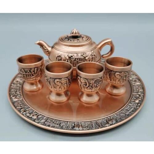 Rare Old Chinese QingDyansty red copper elephant teapot,best collection&adornment,free shipping