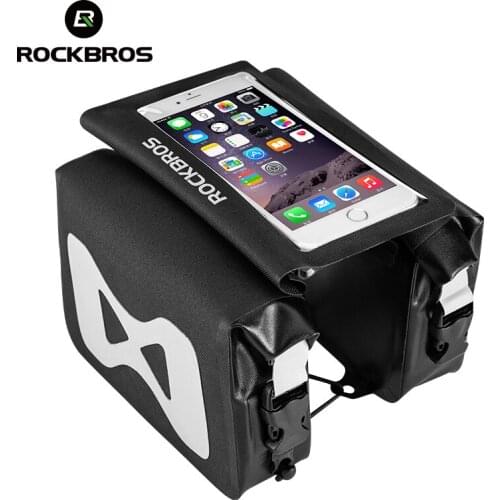 ROCKBROS Bike Bags 6.2" Waterproof High Capacity Cycling Bag Reflective Phone Case Touchscreen Bag MTB Bicycle Accessories