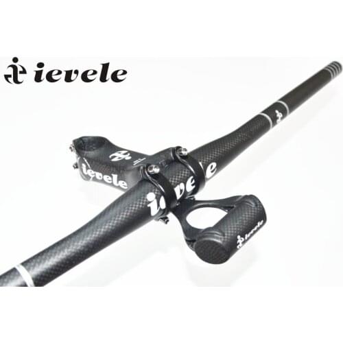 Ievele full carbon fibre handlebar set mtb bike handlebar + stem bike parts selle carbon handlebar 31.8*600-760mm